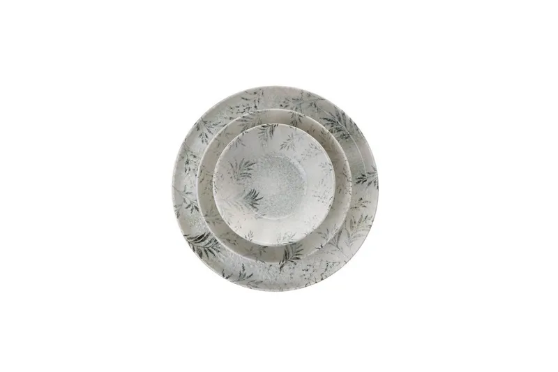 Spisestel (12 Dele) Banket Hvid / Antracit - Hvid/Antracit - Husholdning - Servering & opdækning - Porcelæn