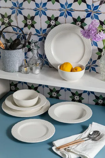 Spisestel (24 dele) Opviq Costa Costa 24 (32 x 36 x 41 cm) hvid - Hvid - Husholdning - Servering & opdækning - Porcelæn