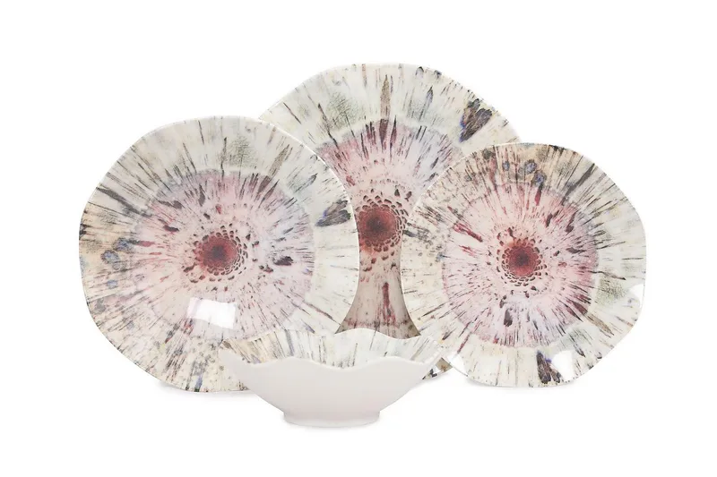 Subatan Tallerkensæt 24 Dele, Porcelæn/Flerfarvet