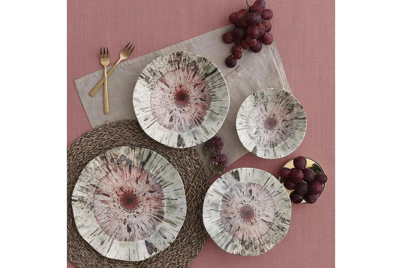 Subatan Tallerkensæt 24 Dele - Porcelæn/Flerfarvet - Husholdning - Servering & opdækning - Porcelæn