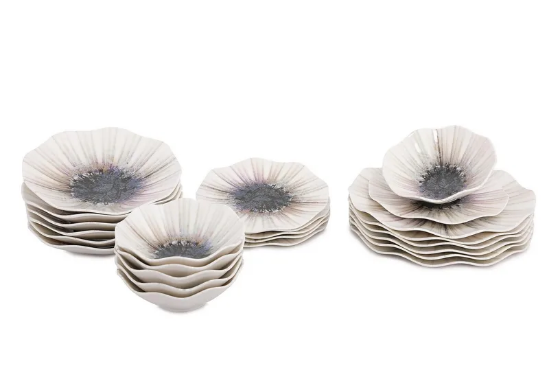 Subatan Tallerkensæt 24 Dele - Porcelæn/Flerfarvet - Husholdning - Servering & opdækning - Porcelæn