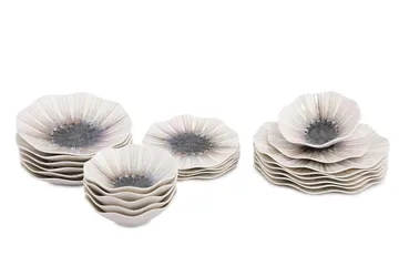 Subatan Tallerkensæt 24 Dele - Porcelæn/Flerfarvet - Husholdning - Servering & opdækning - Porcelæn
