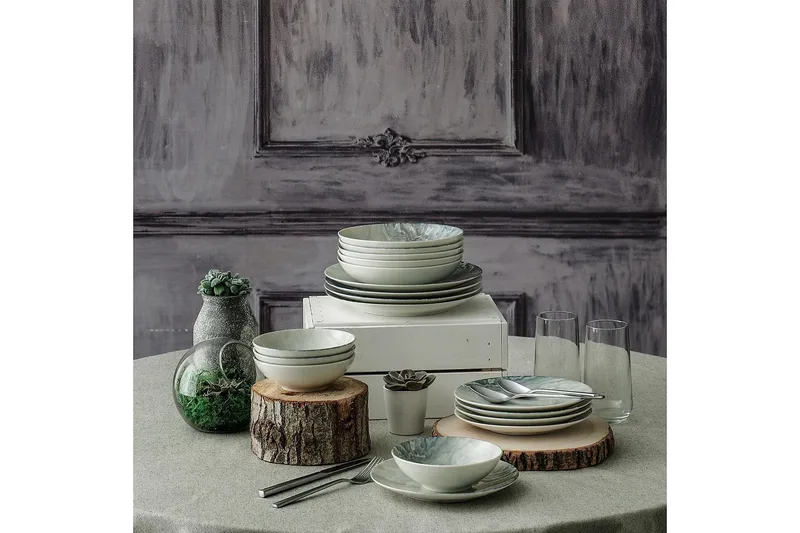 Subatan Tallerkensæt 24 Dele - Porcelæn/Flerfarvet - Husholdning - Servering & opdækning - Porcelæn