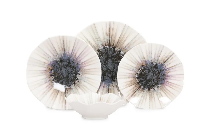 Subatan Tallerkensæt 24 Dele, Porcelæn/Flerfarvet