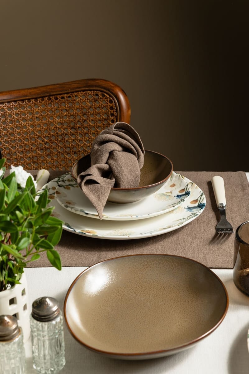 Spisestel (24 dele) Opviq Neris Moss Pebble 24 (32 x 36 x 41 cm) Flerfarvet - flerfarvet - Husholdning - Servering & opdækning - Porcelæn