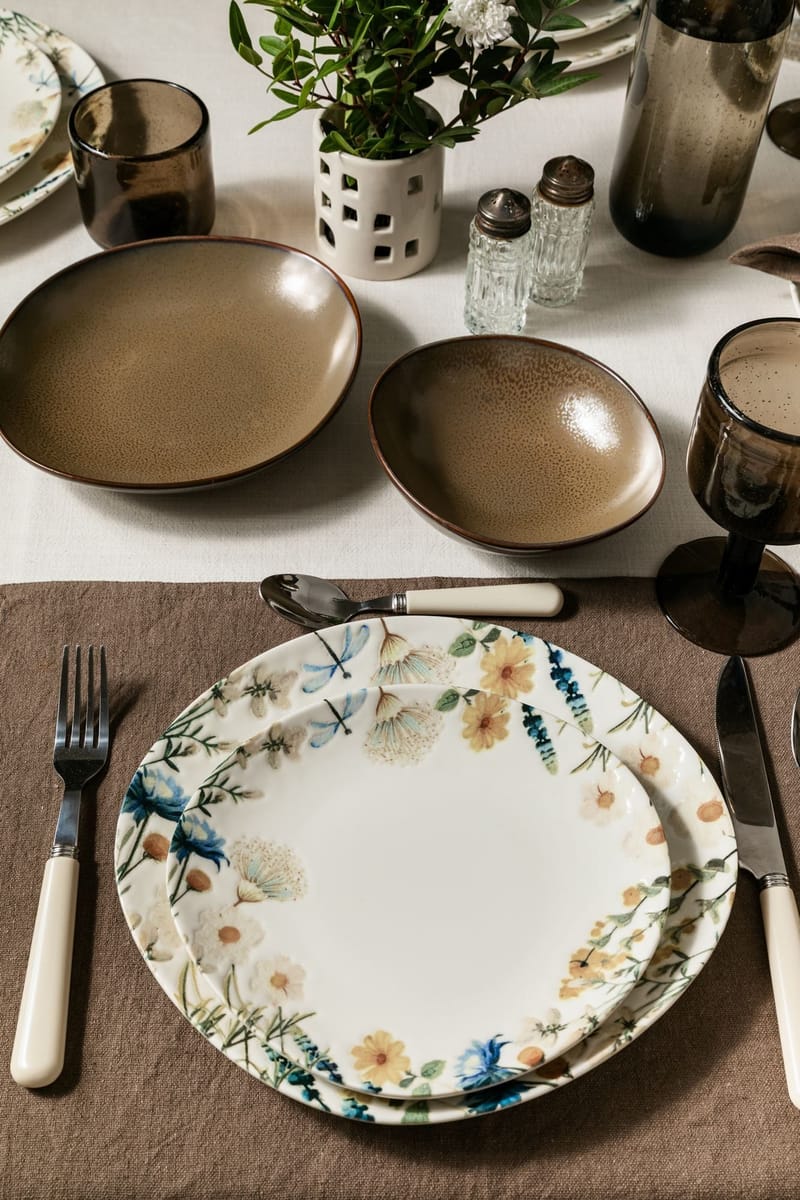 Spisestel (24 dele) Opviq Neris Moss Pebble 24 (32 x 36 x 41 cm) Flerfarvet - flerfarvet - Husholdning - Servering & opdækning - Porcelæn
