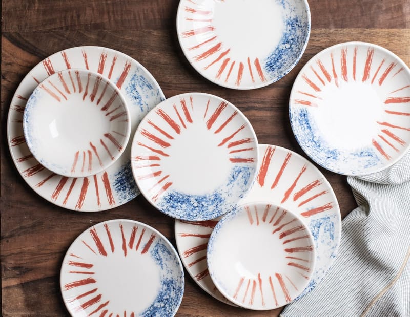 Spisestel (24 dele) Opviq Novalis Chic 24 (32 x 36 x 41 cm) Multifarvet - Flerfarvet - Husholdning - Servering & opdækning - Porcelæn
