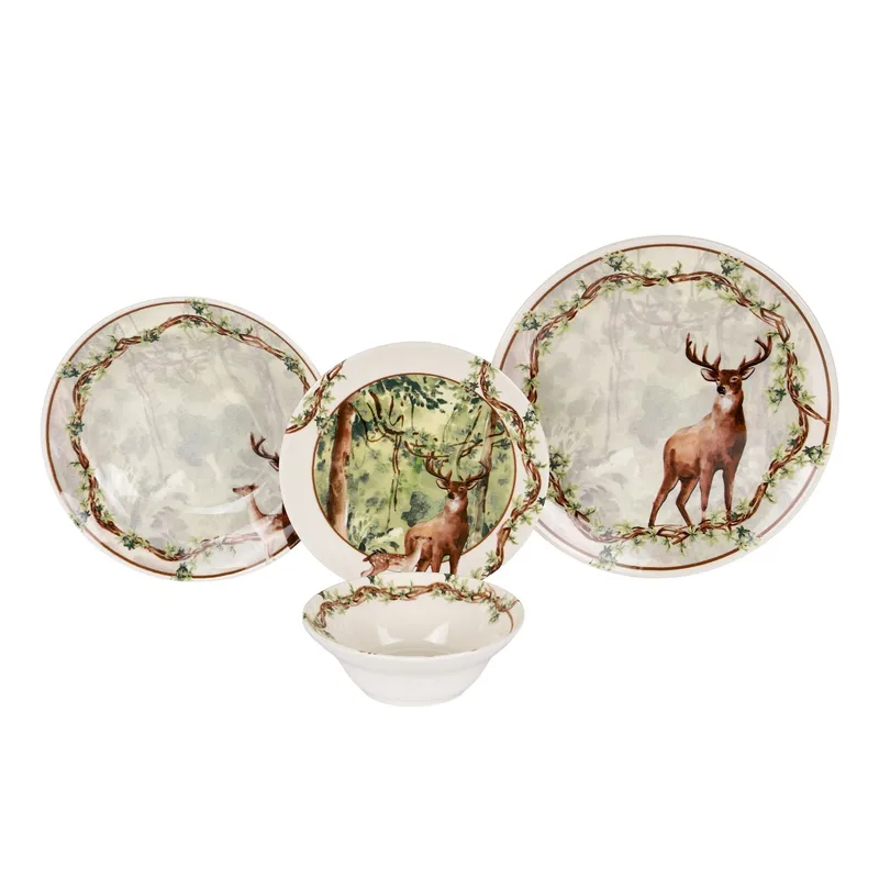 Spisestel (24 dele) Opviq Wild (32 x 32 x 29 cm) Flerfarvet, Flerfarvet