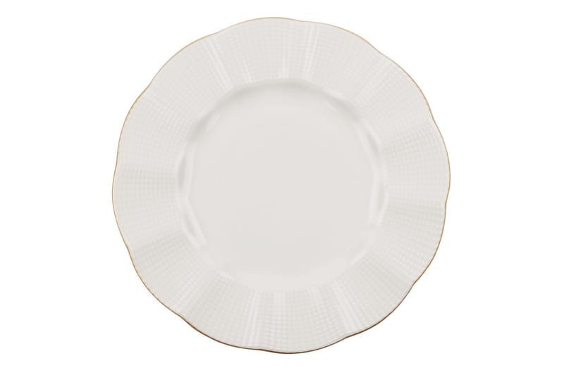 Adine Porcelæn Middagsservice 24 Dele Porcelæn - Creme/Guld - Husholdning - Servering & opdækning - Tallerkener