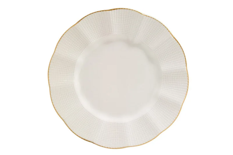 Adine Porcelæn Middagsservice 24 Dele Porcelæn - Creme/Guld - Husholdning - Servering & opdækning - Tallerkener