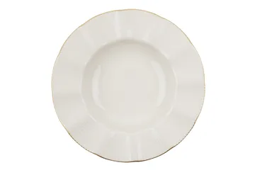 Adine Porcelæn Middagsservice 24 Dele Porcelæn - Creme/Guld - Husholdning - Servering & opdækning - Tallerkener