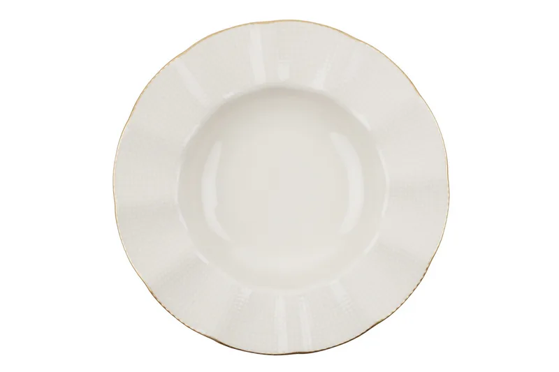 Adine Porcelæn Middagsservice 24 Dele Porcelæn - Creme/Guld - Husholdning - Servering & opdækning - Tallerkener