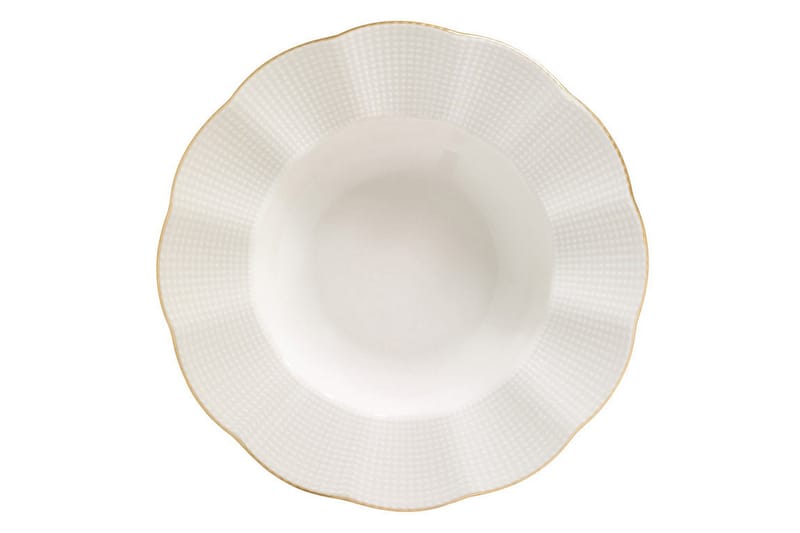 Adine Porcelæn Middagsservice 24 Dele Porcelæn - Creme/Guld - Husholdning - Servering & opdækning - Tallerkener