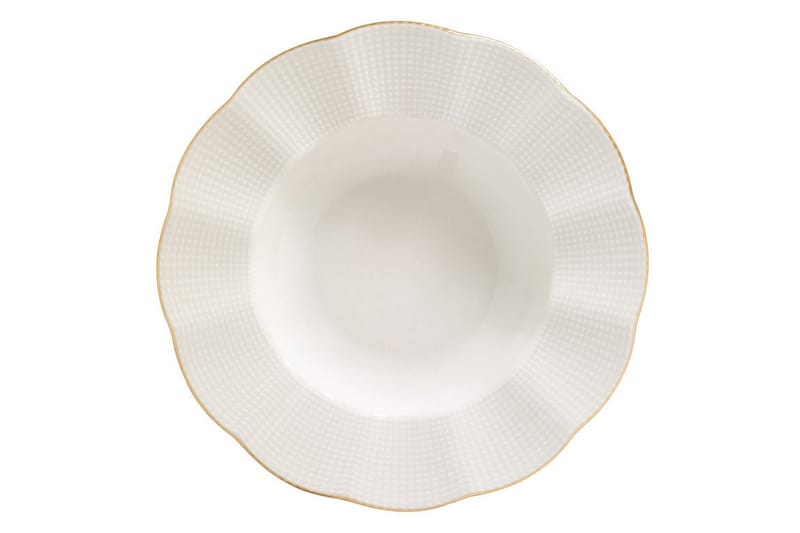 Adine Porcelæn Middagsservice 24 Dele Porcelæn - Creme/Guld - Porcelæn - Tallerkener - Porcelæn service