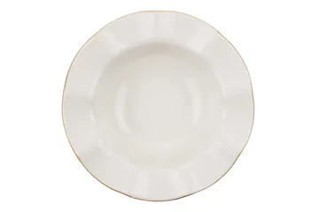 Adine Porcelæn Middagsservice 24 Dele Porcelæn - Creme/Guld - Husholdning - Servering & opdækning - Tallerkener