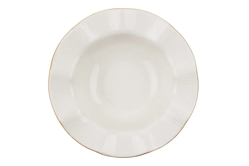 Adine Porcelæn Middagsservice 24 Dele Porcelæn - Creme/Guld - Husholdning - Servering & opdækning - Tallerkener