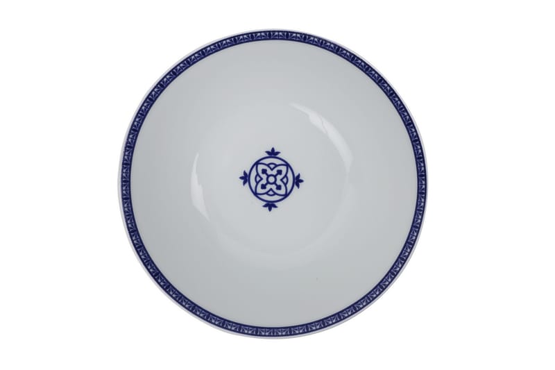Adine Porcelæn Middagsservice 24 Dele Porcelæn - Hvid/Blå - Husholdning - Servering & opdækning - Tallerkener