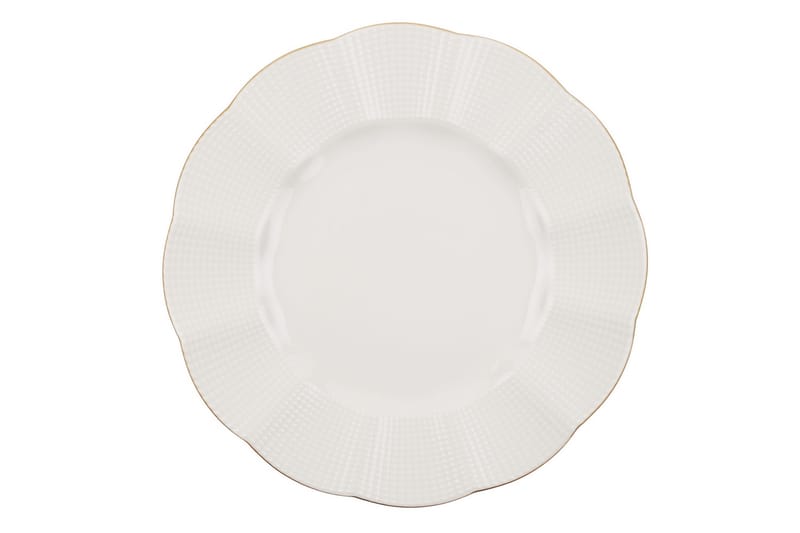 Adine Porcelæn Middagsservice 24 Dele Porcelæn - Creme/Guld - Husholdning - Servering & opdækning - Tallerkener