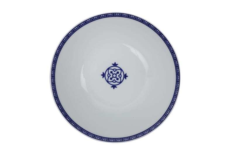 Adine Porcelæn Middagsservice 24 Dele Porcelæn - Hvid/Blå - Husholdning - Servering & opdækning - Tallerkener