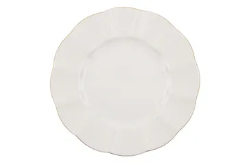 Adine Porcelæn Middagsservice 24 Dele Porcelæn - Creme/Guld - Husholdning - Servering & opdækning - Tallerkener