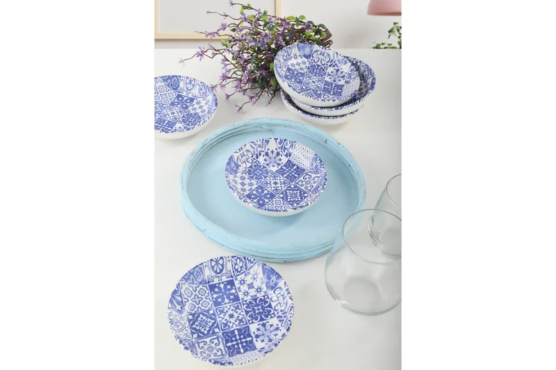 Assietter - Hvid/Mørkeblå - Husholdning - Servering & opdækning - Tallerkener - Asietter