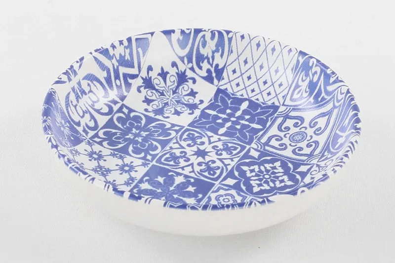 Assietter, Hvid/Mørkeblå