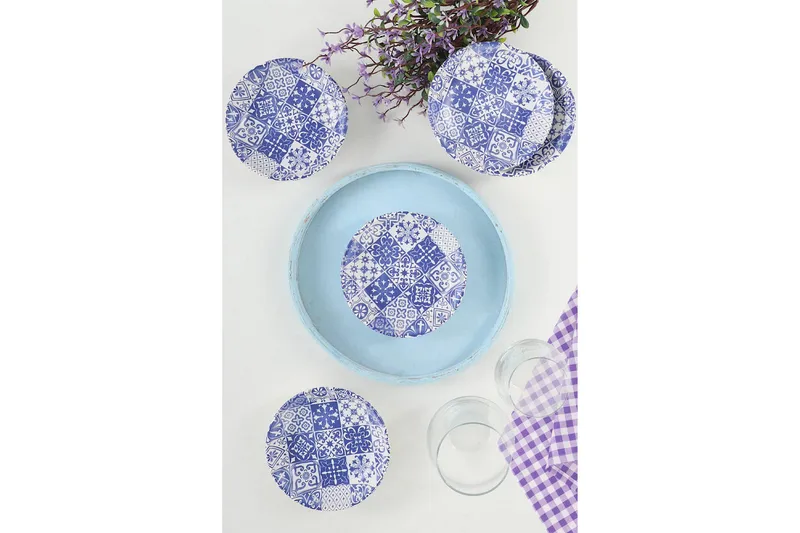 Assietter - Hvid/Mørkeblå - Husholdning - Servering & opdækning - Tallerkener - Asietter