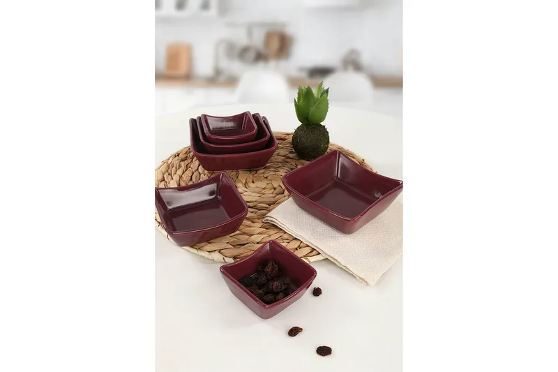 Assietter - Mørkelilla - Husholdning - Servering & opdækning - Tallerkener - Firkantede tallerkner