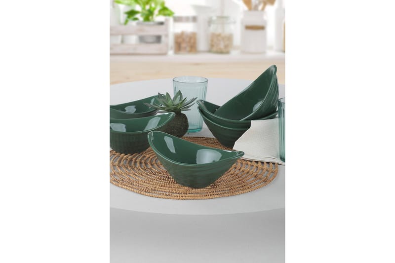 Skålesæt 6 stk - Grøn - Husholdning - Servering & opdækning - Tallerkener - Dybe tallerkner