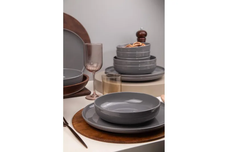 Spisestel (12 Dele) Athodna Antracit - Antracit - Husholdning - Servering & opdækning - Tallerkener - Servicesæt & tallerkner sæt