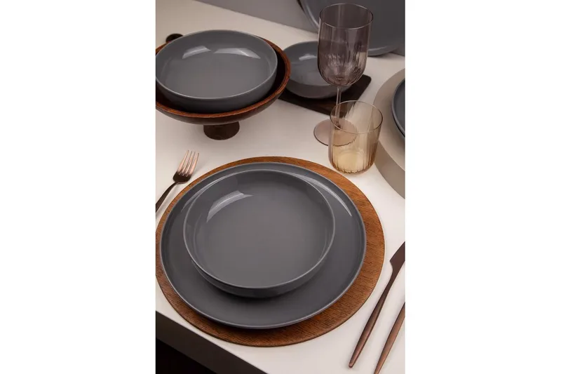 Spisestel (12 Dele) Athodna Antracit - Antracit - Husholdning - Servering & opdækning - Tallerkener - Servicesæt & tallerkner sæt