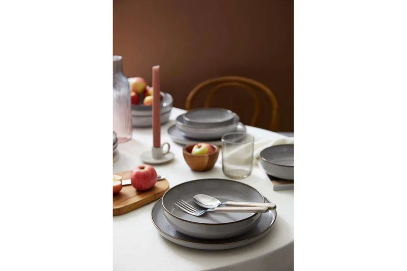 Spisestel (12 Dele) Pinewick Grå - Kulgrå - Husholdning - Servering & opdækning - Tallerkener - Servicesæt & tallerkner sæt