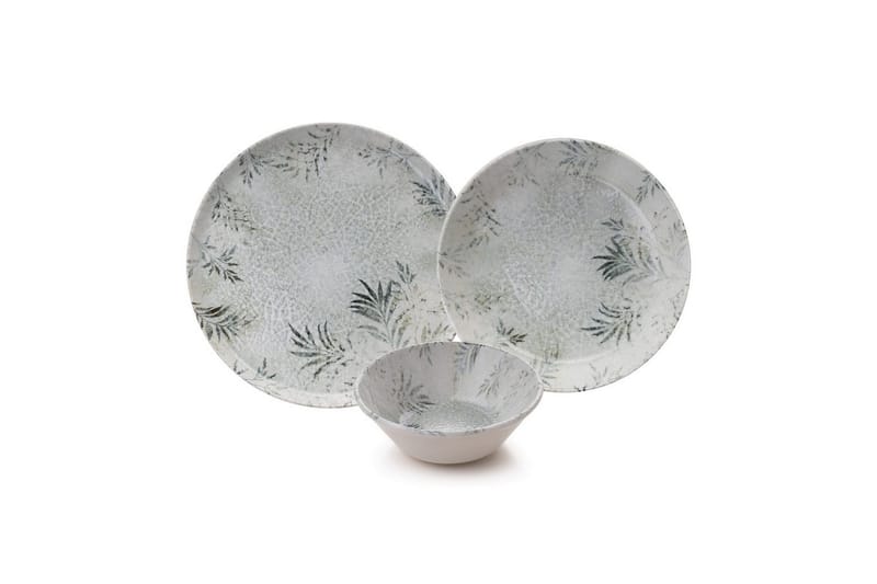 Spisestel (18 Dele) Haruka Hvid / Antracit, Hvid/Antracit