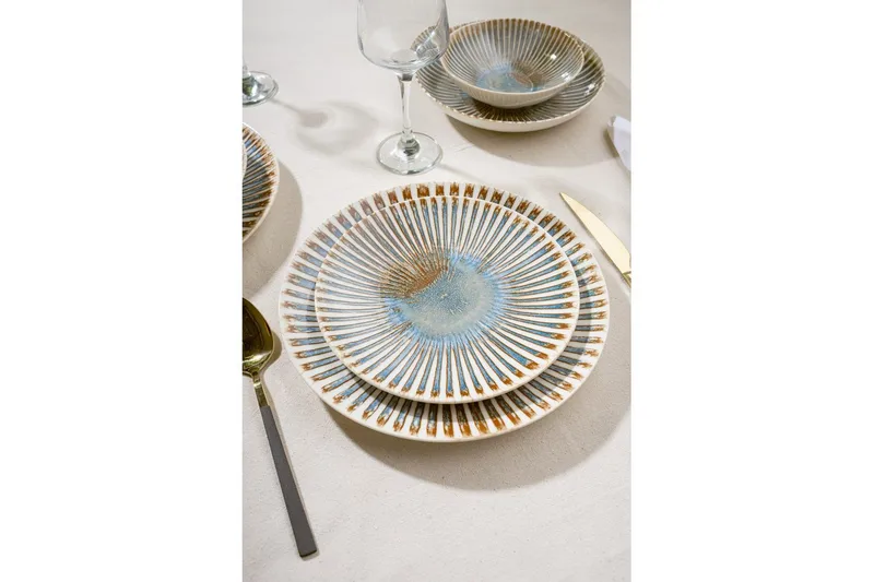 Spisestel (24 Dele) Harrowen Multifarvet - Multifarvet - Husholdning - Servering & opdækning - Tallerkener - Servicesæt & tallerkner sæt