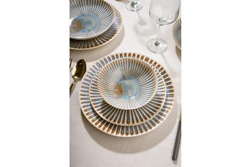 Spisestel (24 Dele) Harrowen Multifarvet - Multifarvet - Husholdning - Servering & opdækning - Tallerkener - Servicesæt & tallerkner sæt