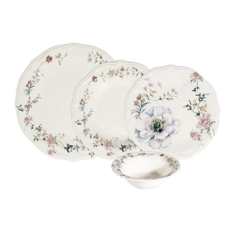 Spisestel (24 dele) Opviq Aveline Fulya 24 (32 x 36 x 41 cm) flerfarvet - Flerfarvet - Husholdning - Servering & opdækning - Tallerkener