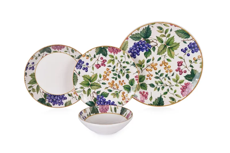 Spisestel (24 dele) Opviq Berries (32 x 32 x 29 cm) Multifarget, Flerfarvet
