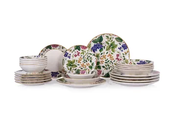 Spisestel (24 dele) Opviq Berries (32 x 32 x 29 cm) Multifarget - Flerfarvet - Husholdning - Servering & opdækning - Tallerkener