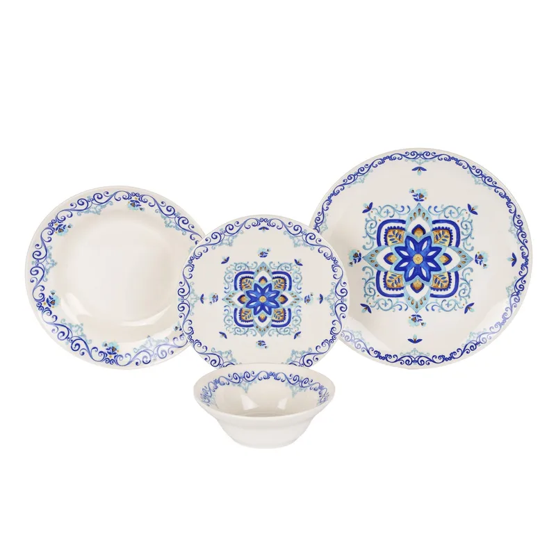 Spisestel (24 dele) Opviq Retro Tile (32 x 32 x 29 cm) Flerfarvet, Flerfarvet