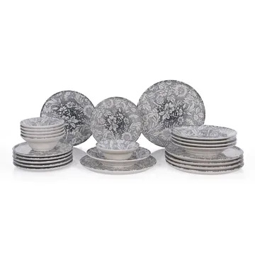 Spisestel (24 dele) Opviq Stone Flower (32 x 32 x 29 cm) Flerfarvet - Flerfarvet - Husholdning - Servering & opdækning - Tallerkener