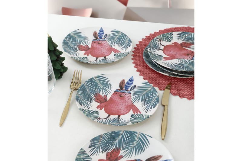 Khanna Tallerkensæt 25 cm, Flerfarvet
