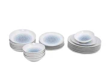 Subatan Tallerkensæt 24 Dele - Porcelæn/Hvid - Husholdning - Servering & opdækning - Tallerkener