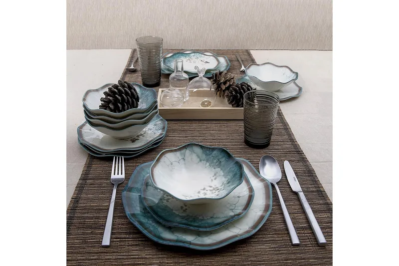 Subatan Tallerkensæt 24 dele - Porcelæn/Flerfarvet - Husholdning - Servering & opdækning - Tallerkener - Servicesæt & tallerkner sæt