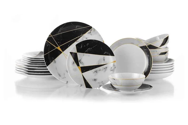 Tallerkensæt 24 stk, Flerfarvet