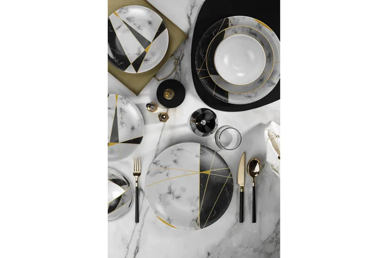 Tallerkensæt 24 stk - Flerfarvet - Husholdning - Servering & opdækning - Tallerkener - Servicesæt & tallerkner sæt