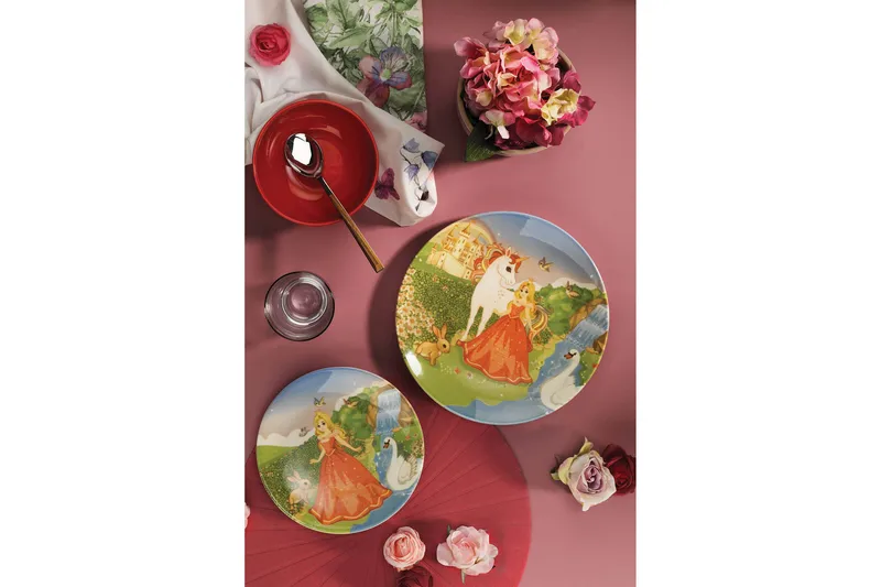 Tallerkensæt 3 stk, Flerfarvet