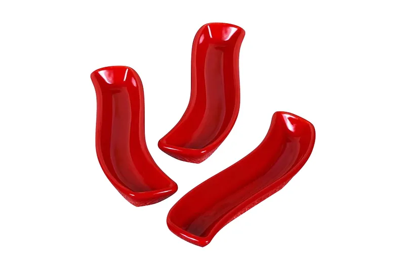 Tallerkensæt 3 stk - Rød - Husholdning - Servering & opdækning - Tallerkener - Servicesæt & tallerkner sæt