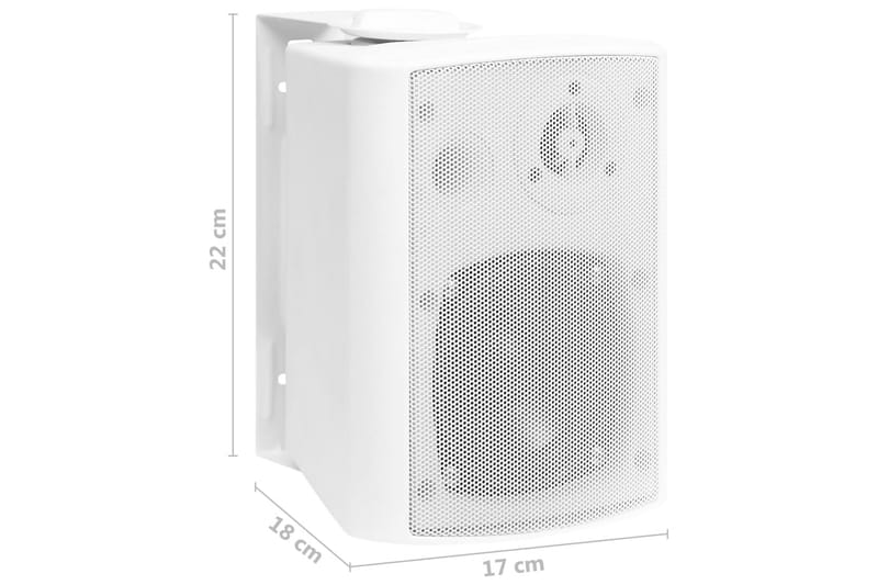 Væghængte Stereohøjttalere 2 Stk. Indendørs/Udendørs 80W - Hvid - Højttaler