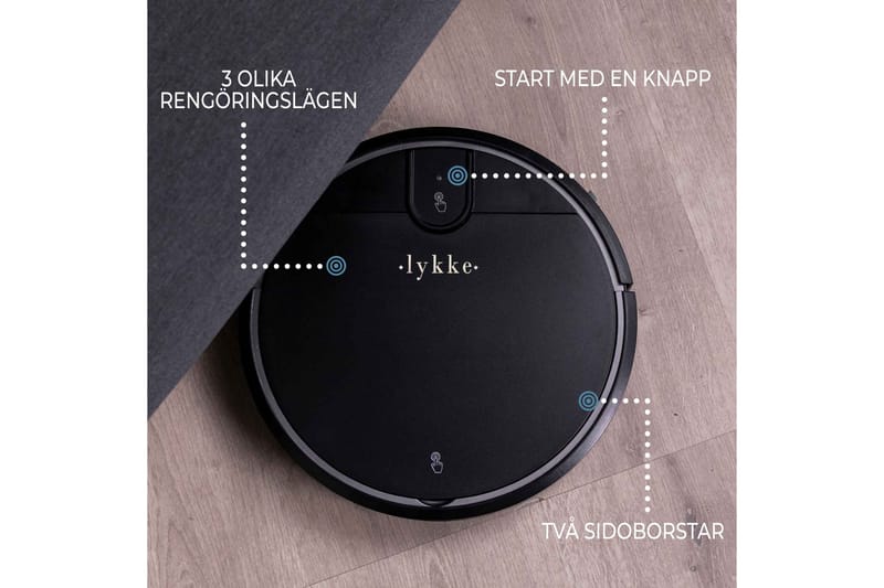 Lykke Robotstøvsuger M800 - Sort - Husholdning - Rengøring & tøjpleje - Støvsugere