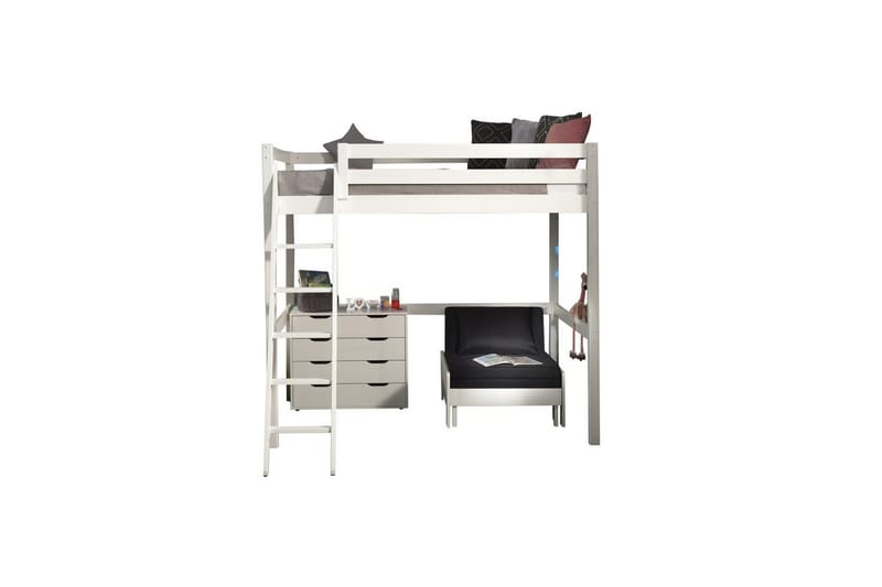 4-dørs kommode og sovesofa Pino Mezzanine 140 x 200 cm, 140 x 200 cm